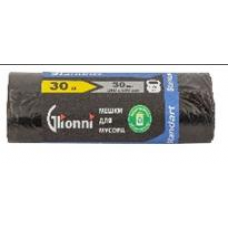 ГЛИОННИ Стандарт Мешки д/мусора  30л/30шт рул. черн 7мкр.(до 5кг)/50