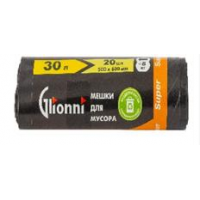 ГЛИОННИ Супер Мешки д/мусора  30л/20шт рул. черн 9мкр.(до 8кг)/150