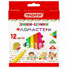 Фломастеры 12цв Пифагор Эники-Беники вентил.колпачок/12