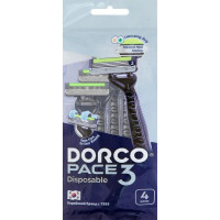 DORCO Станок однораз.3-лезв. 4шт плав.головка с увл.полоской TRC 200BL-4P