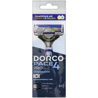 DORCO Станок однораз.4-лезв. 1шт плав.голов FRС 100-1P /10 АКЦИЯ!