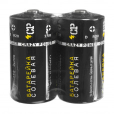 CRAZYpower Батарейки солевые R20  спайка 2шт/6
