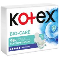 Котекс Прокладки BIO-CARE 6шт ночные/10