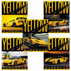 Тетрадь А5 48л клетка HATBER скоба обложка картон YELLOWsupercar/5/100