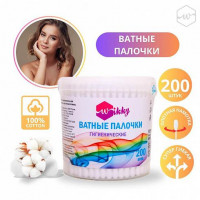 ВИККИ Ватные палочки 200шт банка/48