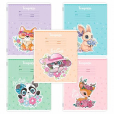 Тетрадь 12л линия с полями обложка картон ЮНЛАНДИЯ Be Cute 100% белизна/280