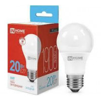 Лампа светодиод. IN HOME А60 Е27 20W 6500К(днев.синий свет)/сп10/100
