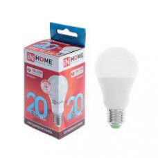 Лампа светодиод. IN HOME А60 Е27 20W 4000К (холод.свет)/сп10/100