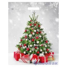 ТикоПластик пакет выруб.ручка 475*390*0,06 Подарки у елки глянц (НГ)/50 цена за 1шт.кратно спайке