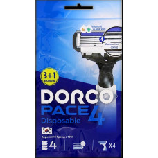 DORCO Станок однораз.4-лезв. 4шт (3+1) плав.голов FR A100-3+1/12