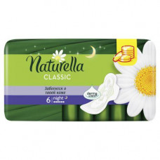 NATURELLA  Прокладки Classic 6шт с крылышками найт/18